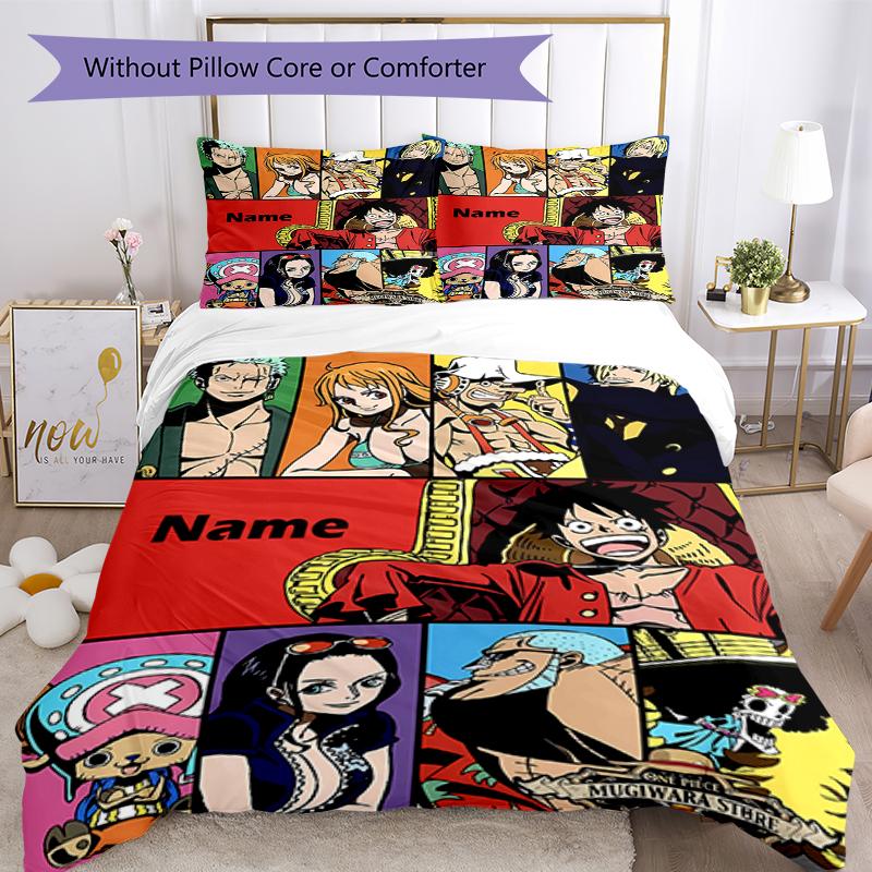 3pcs Custom Name One Piece Bedding Set Duvet Cover Closure Includes 1 Duvet Cover & 2 Pillowcases, Soft and Comfortable for All Seasons.