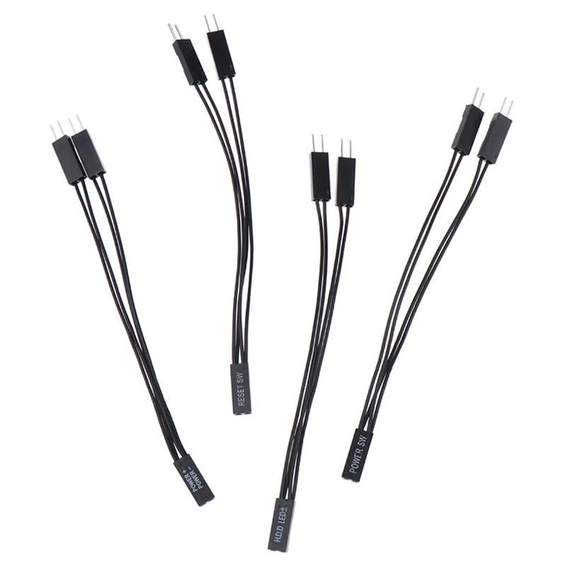 Аудиофильское 2-контактное гнездо на два штекера, черный джампер для материнской платы ПК, светодиодный переключатель питания, сброс настроек жесткого диска, 1 комплект из 4 штук