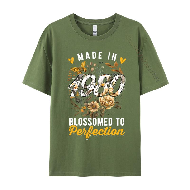 Cotton Tshirts 1980 Birthday Vintage 1980 Born In 1980 Made In 1980 T-shirts Loose Men Tshirt Personalized Casual Tops Shirt