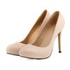 Большие размеры 43 женские туфли-лодочки на шпильках с круглым носком модные классические сексуальные туфли на высоком каблуке на платформе телесного цвета для работы и свадьбы