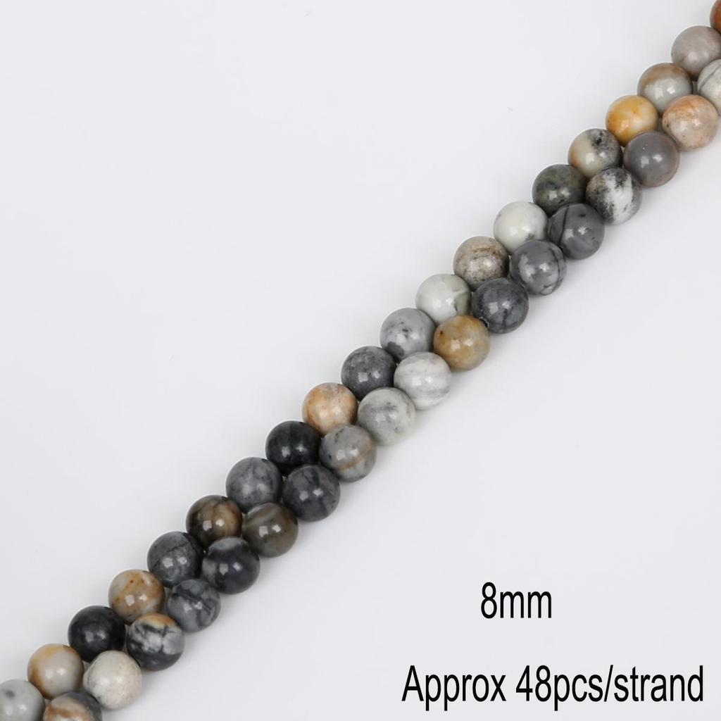 4/6/8/10/12 мм бусины из натурального камня круглые великолепные матовые свободные бусины Пикассо для изготовления ювелирных изделий своими руками ожерелье браслет