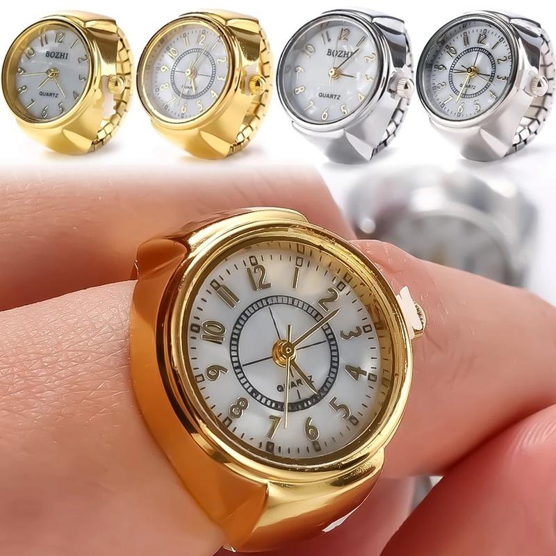 1Pc Retro Punk Quartz Finger Watch Ring for Women Men Couple Rings Digital Watches Elastic Stretchy Finger Band Rings Clock