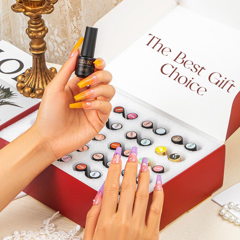 ROSALIND Shiny Colors Nail Gel Set Gel Varnishes Kit Semi Permanent Hybrid Soak Off Nail Polish 35 Colors Gift Set