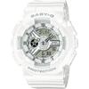 Women's Baby-G BA-110X-7A3JF [BABY-G BA-110 SERIES Women's Rubber Band] Round Watch White