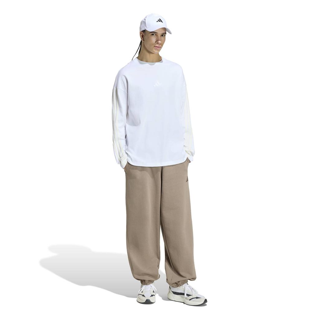 КОМПЛЕКТ WH769 XL [Adidas] Мужская футболка с длинным рукавом 3 полоски Белый/Кремовый (HY7960)
