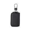 Genuine Leather Double Zipper Car Key Bag with Waist Hanging Key Chain for Men