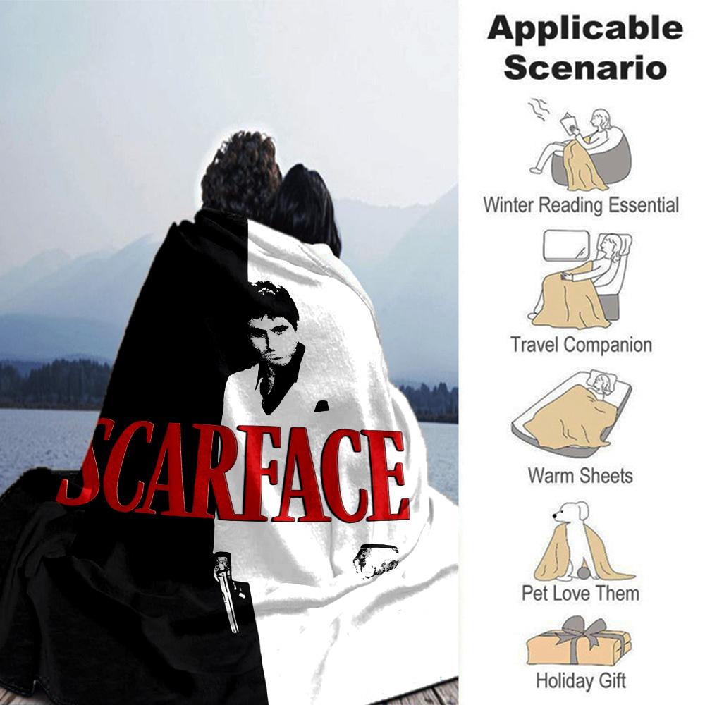 1pc Scarface Soft Flannel All-Season Throw for Home, Office, Outdoor UseDurable Comfort 100573