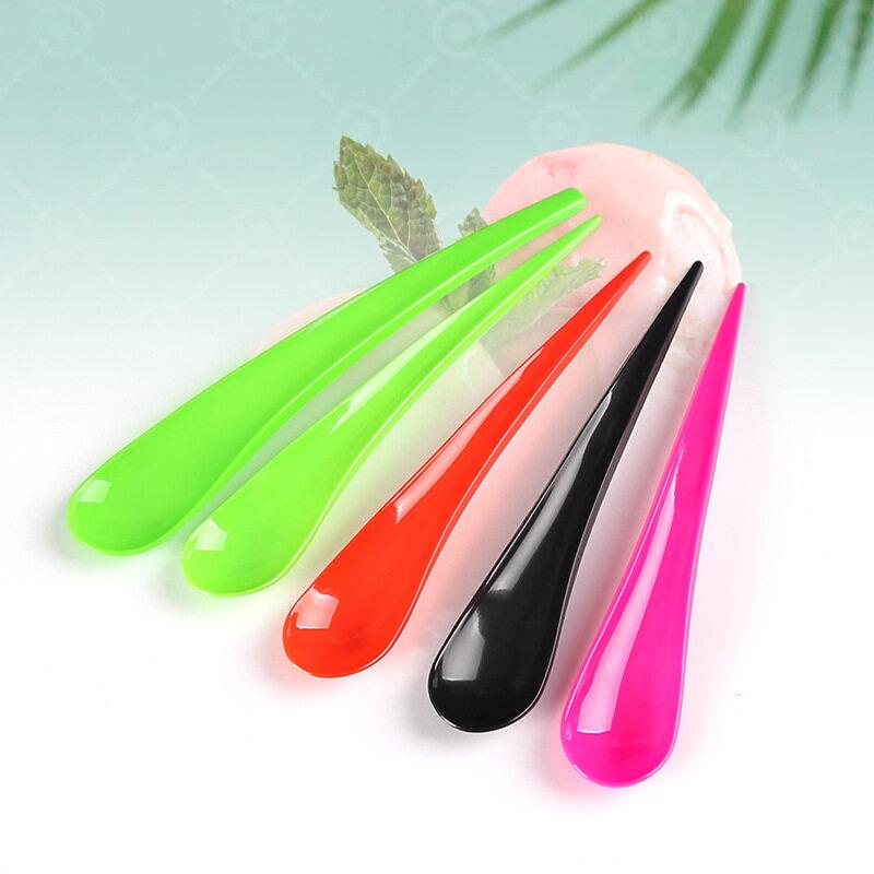 100pcs/pack Disposable Big Spoon for Ice Cream  Dessert Milkshake Cake Yogurt Drop Shape Spoon