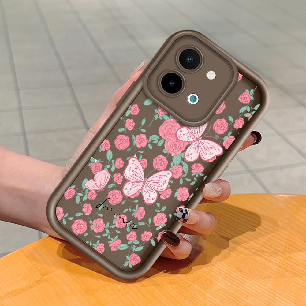 Для Huawei P50 Pro P40 Lite Honor 8X 9X X9 Tecno Spark Go Infinix Smart 8 Vivo V29 V30 Y02 Y16 красивый чехол для телефона с рисунком розы и бабочки