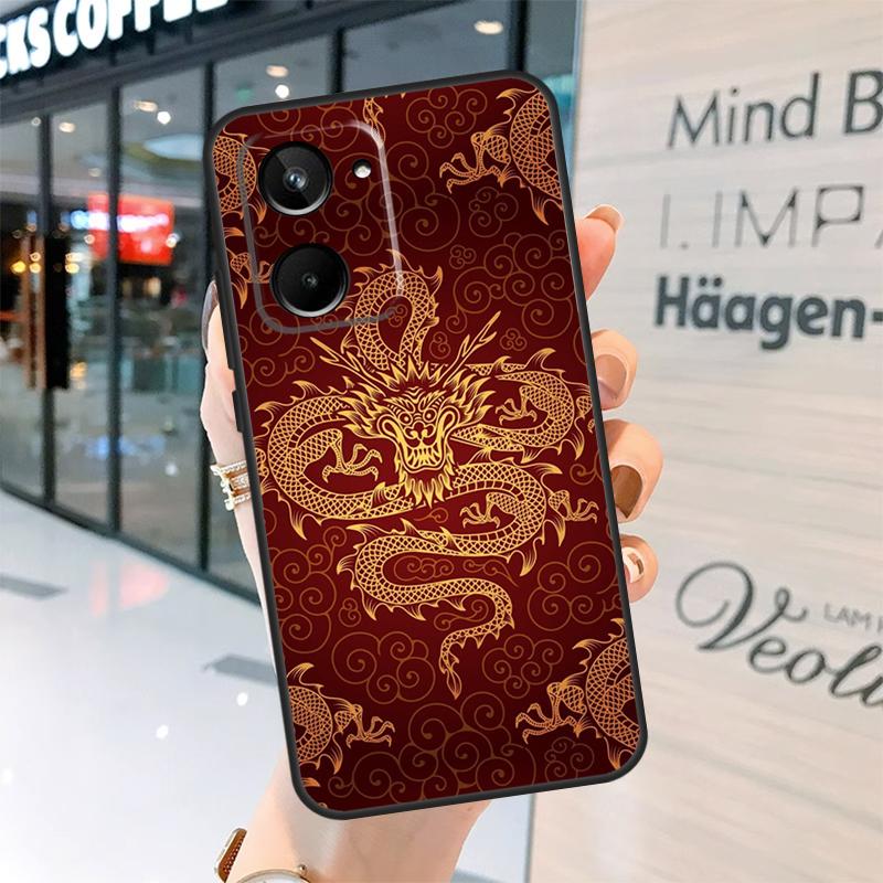 Японский чехол DRAGON TATTOO для Realme 15 Pro 14 13 11 12 Pro Plus GT7 GT6 C55 C51 C53 C35 C33 C61 C65 C67 C71 C75