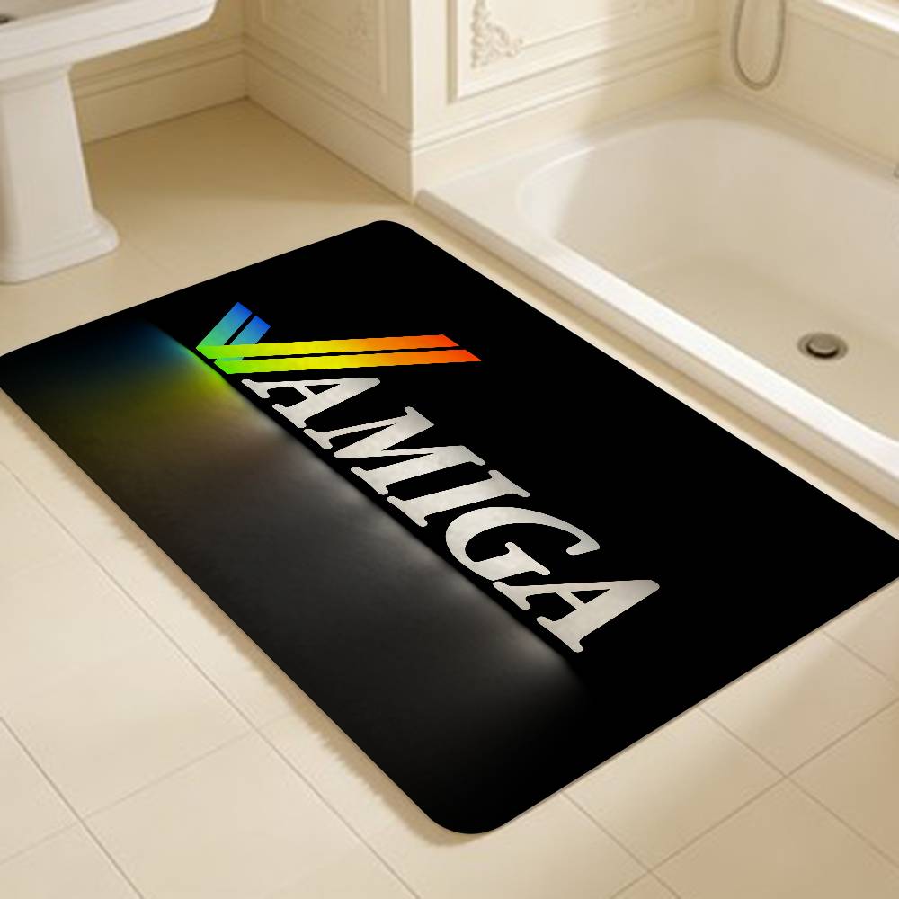 Amiga Logo Bathroom Mat Kids Room Bedroom Decoration Balcony Anti-Slip Doormat Living Room Welcome Rug