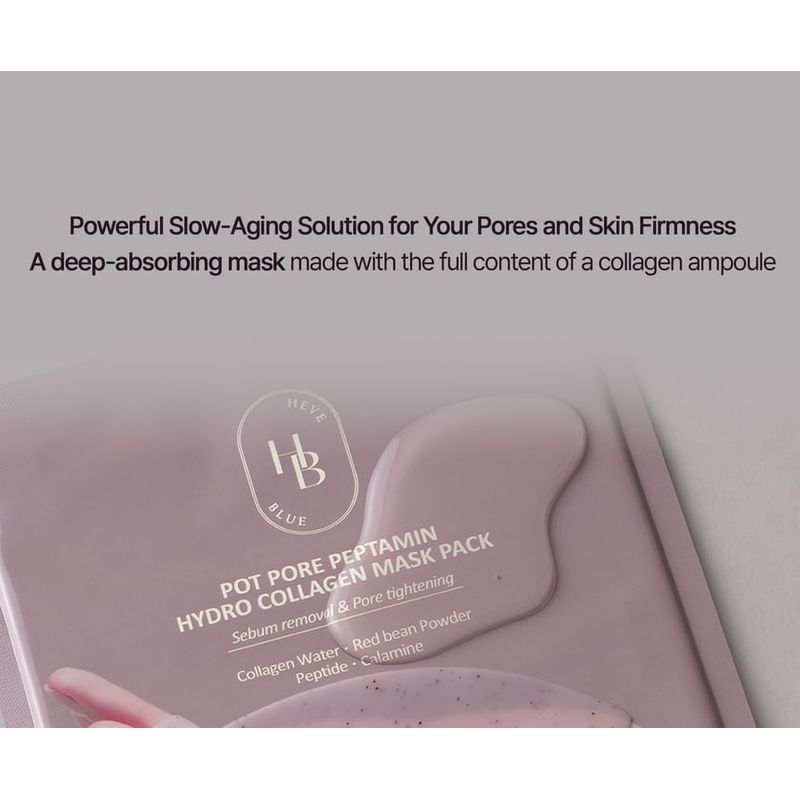 HEVEBLUE - Pot Pore Peptamin Hydro Collagen Mask Pack Set 7 sheets