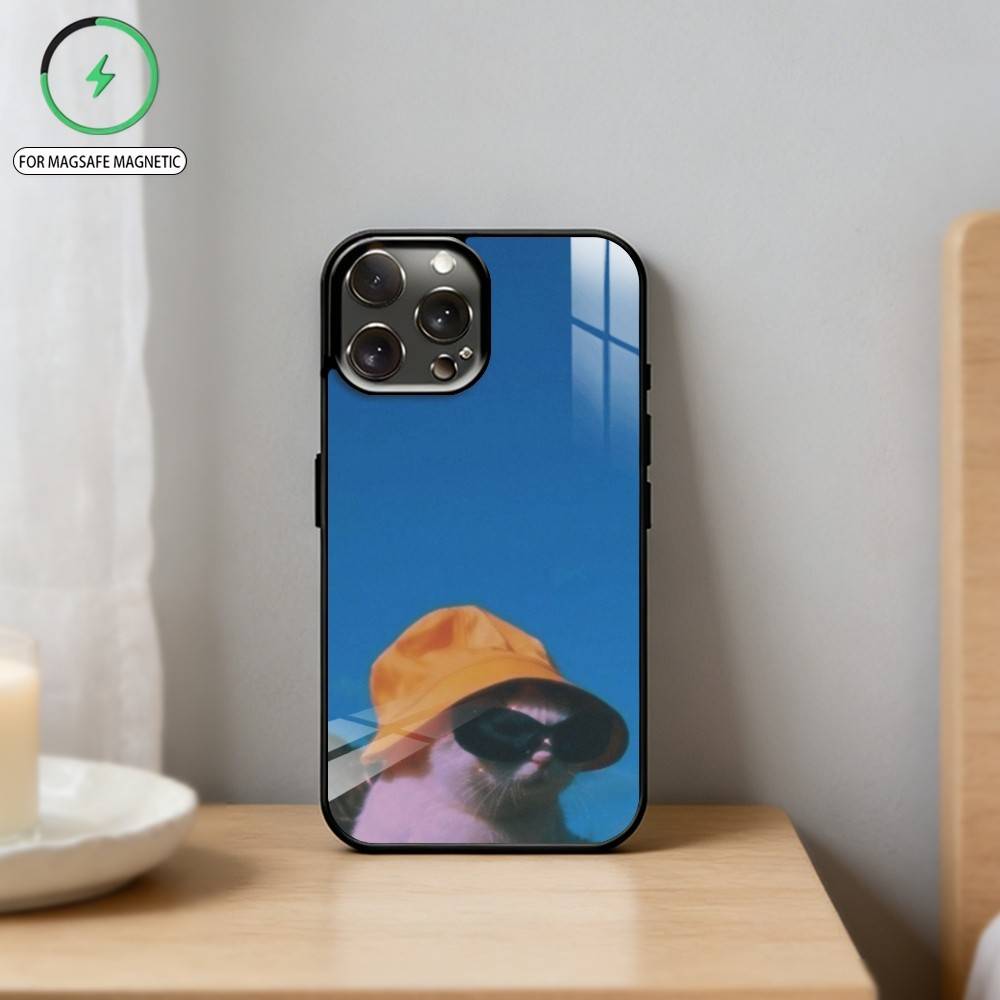 C- Cat Pet Phone Case For iPhone 17 16 15 14 13 12 Pro Max Plus for Mirror Wireless Magnetic Cover