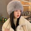 Теплая пушистая меховая шляпа-ведро Ветрозащитная монгольская шапка Новая плюшевая шляпа рыбака Женская