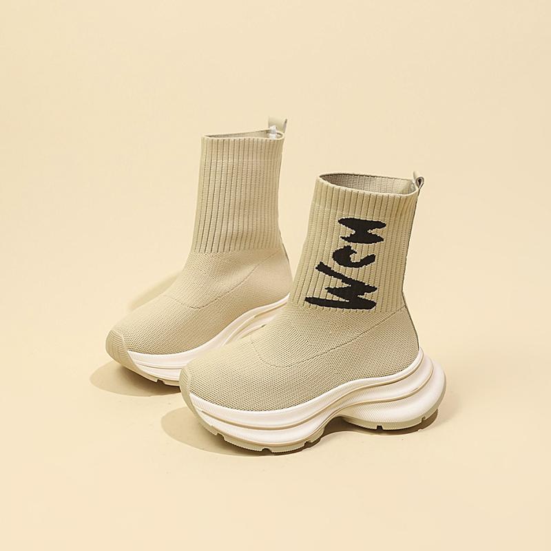 Женские ботильоны на платформе, ботильоны на плоской подошве, зимняя обувь 2025 года, новые трендовые гладиаторские вязаные повседневные модные кроссовки, теплые зимние ботинки Mujer