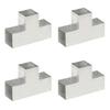 VidaXL Post Connectors 4pcs T-Shape Galvanized Metal 101x101mm