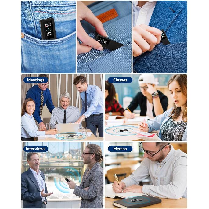 128GB Digital Voice Recorder, 3072Kbps Voice Activated Recorder with Playback, HD Noise Reduction for Lectures Interviews Meetings Classes