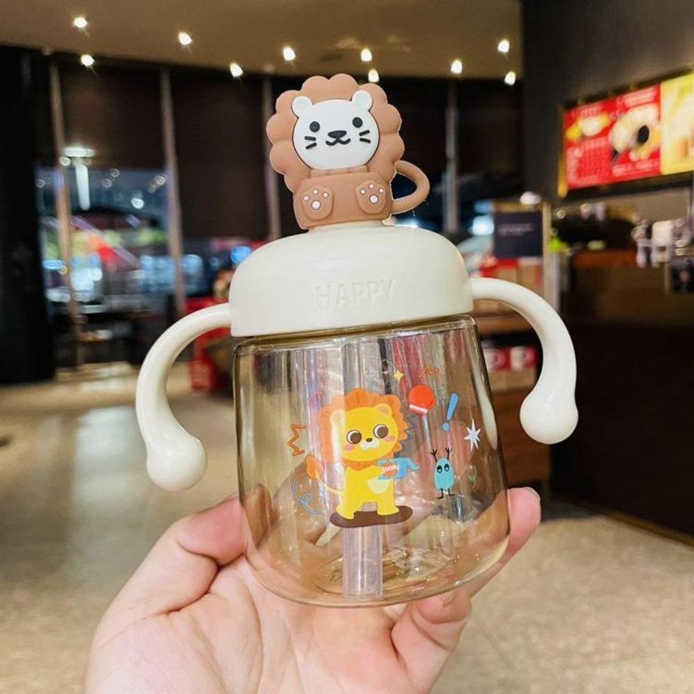 with Straw Baby Drinking Cup Cartoon Toddler Milk Cup Portable Baby Feeding Bottle Baby