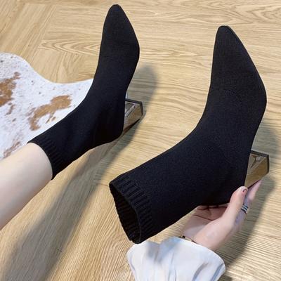 Женские ботильоны на высоком каблуке с острым носком, зимняя дизайнерская обувь для вечеринок, женская обувь 2024 года, туфли-лодочки, элегантные женские зимние ботинки