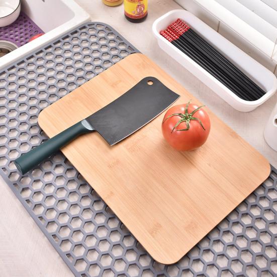 Silicone Sink Mat with Center Drain Heat-Resistant Flexible Non-Slip Design Easy To Clean