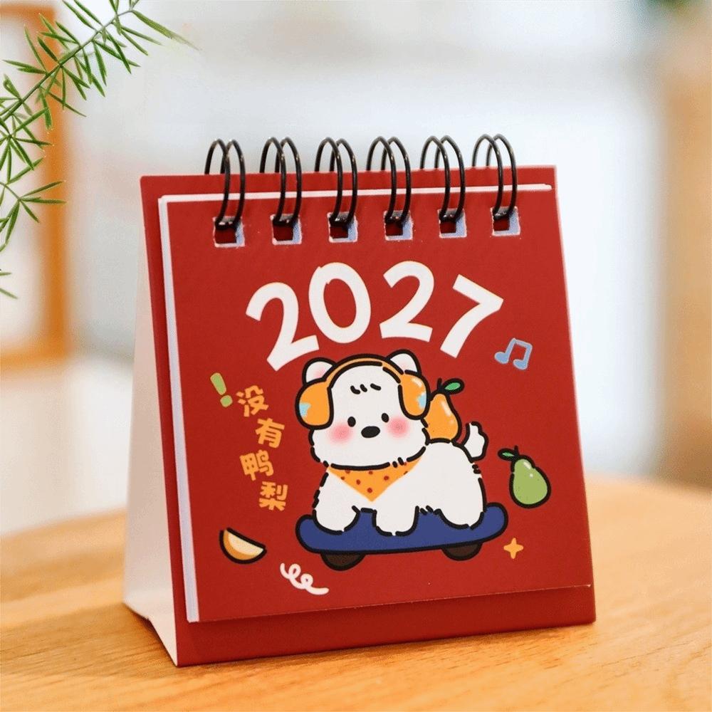 Mini Standing Flip Calendar Double Coil Monthly Planner Schedule Planner Desktop Ornaments