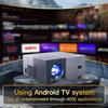 4K Android-проектор с автокоррекцией трапецеидальных искажений для офиса, обучения и домашнего использования