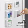 Magnetic Storage Box Kitchen Storage Solution Refrigerator Magnetic Storage Organizer with Transparent Lid for Easy Installation