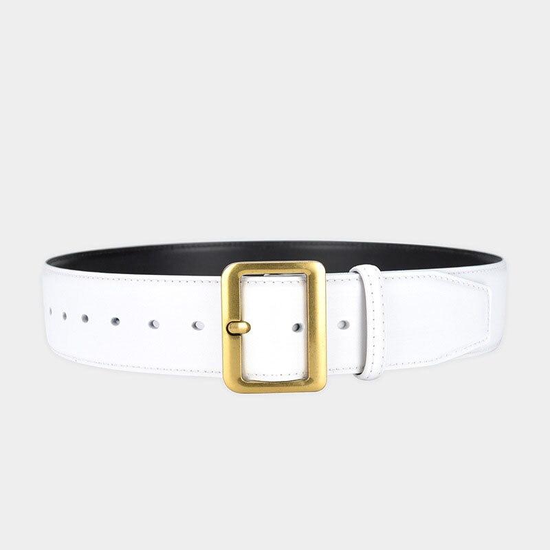 Женский ремень высокого качества из коровьей кожи, повседневный модельер, широкие ремни, женская люксовая брендовая юбка с пряжкой, однотонный ремешок LB2309