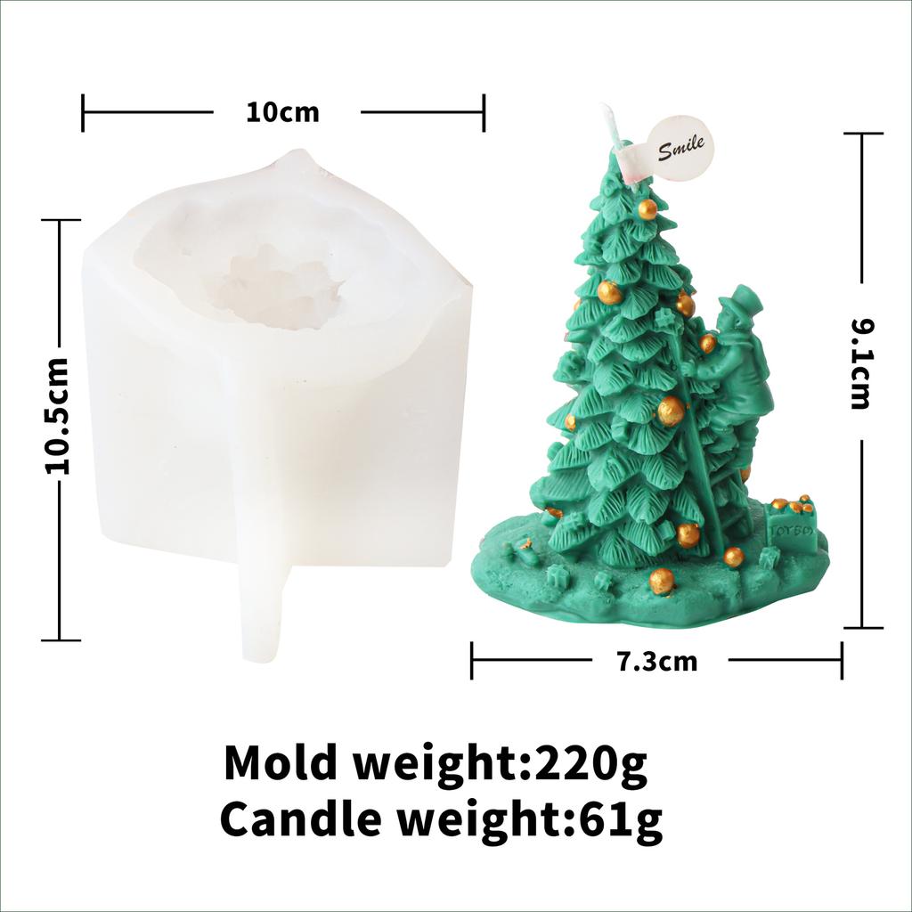 10-25см 3D DIY Рождественская елка Свеча Силиконовая форма Рождественский подарок Рождественская елка Смола Гипс Силиконовая форма Рождественское украшение