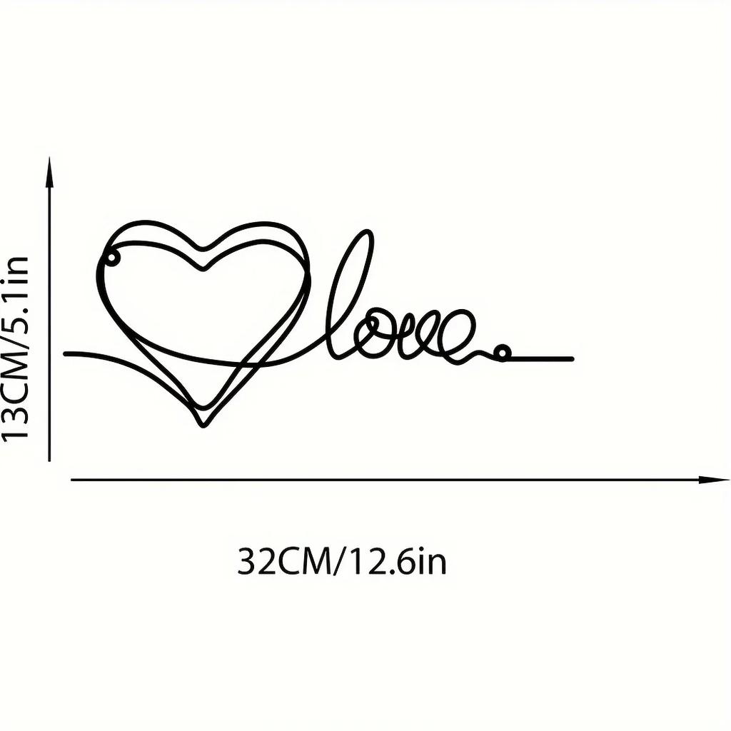 Стильный металлический настенный орнамент в виде сердца и любви, минималистичный линейный художественный подвесной кулон, модный металлический настенный декор и искусство для дома