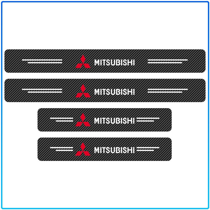 Для Mitsubishi Lancer Lancer ASX Outlander 2 3 Pajero Mirage выхлоп Pajero 4 4 шт. Наклейка на порог автомобиля из углеродного волокна Защита от царапин Рестайлинг