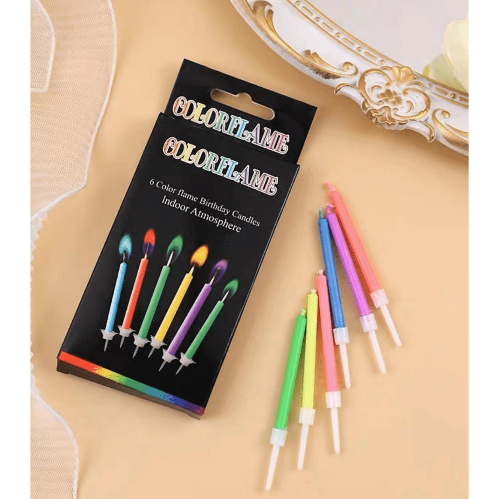 Birthday Cake Candles Happy Birthday Candles Colorful Candle Holders Included (Colorful, 6/12)