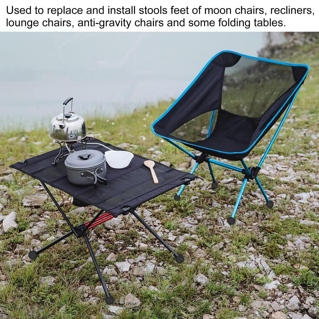 PATIKIL набор из 4 ножек стульев для кемпинга TPE, защита ножек складных стульев, подходит для ножек стульев, черный 0,59 дюйма