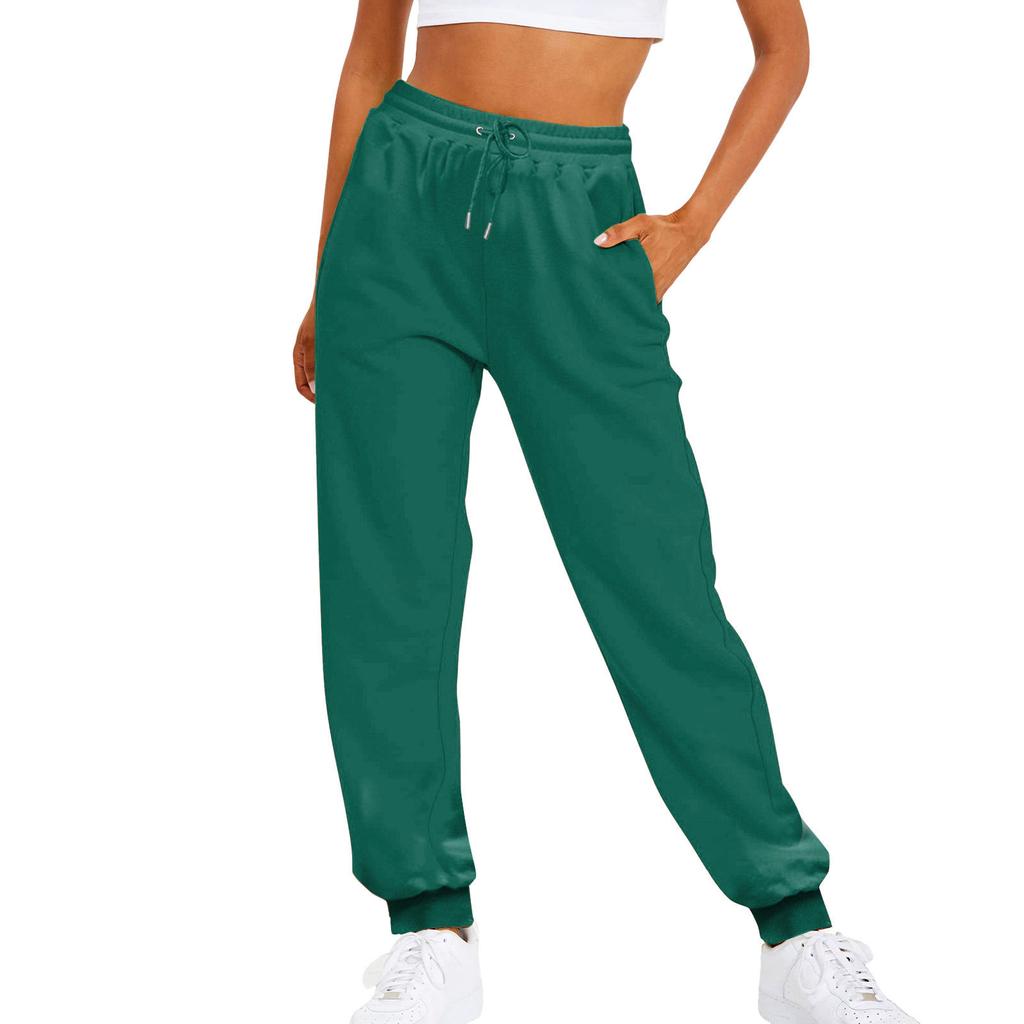 Women's Sweatpants Solid Color Waist Joggers Loose Fit Fleece Sweatpants Streetwear Gym Workout Running Pants