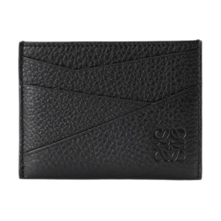 Loewe Минималистичный держатель для карт из мягкой телячьей кожи, однотонный, мужские аксессуары, Черный C510Q77X12-1100
