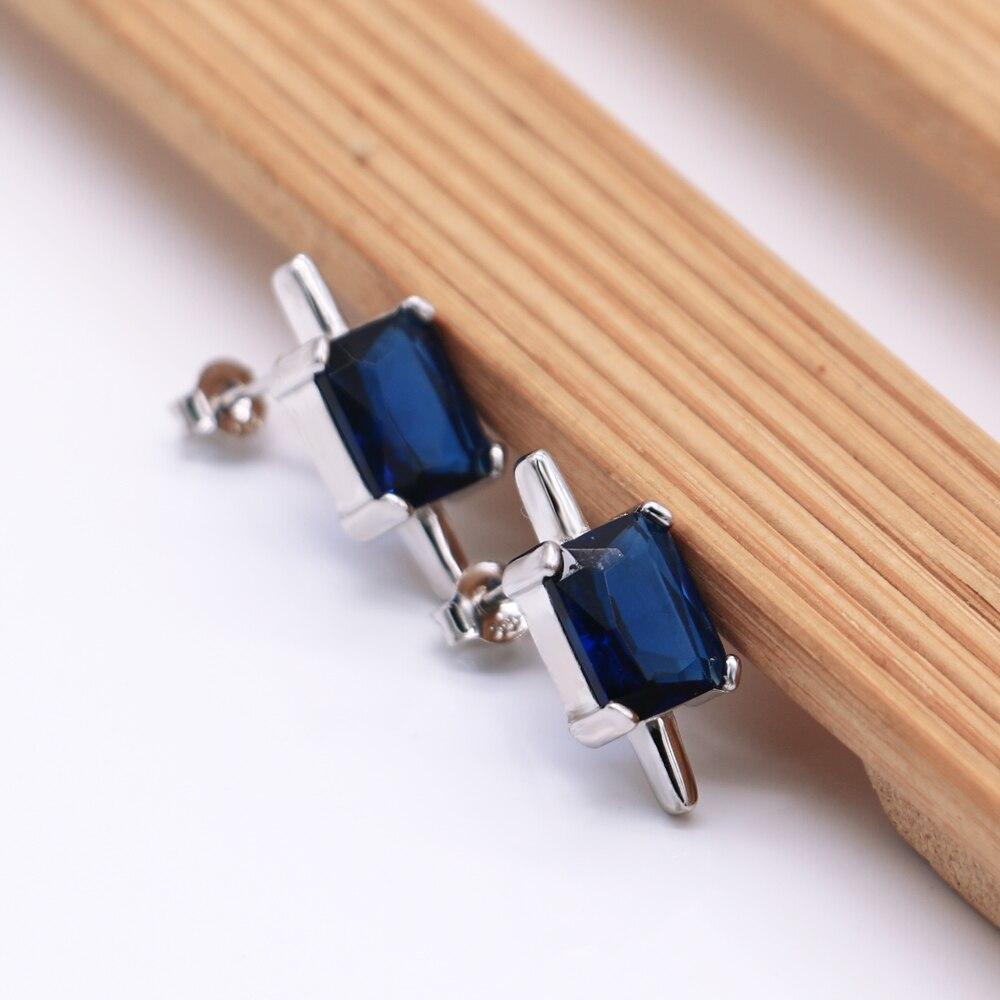 Высокое качество унисекс оригинальные серебряные серьги кубический синий циркон мужские серьги из серебра 925 пробы очаровательные ювелирные изделия подарок Bijoux
