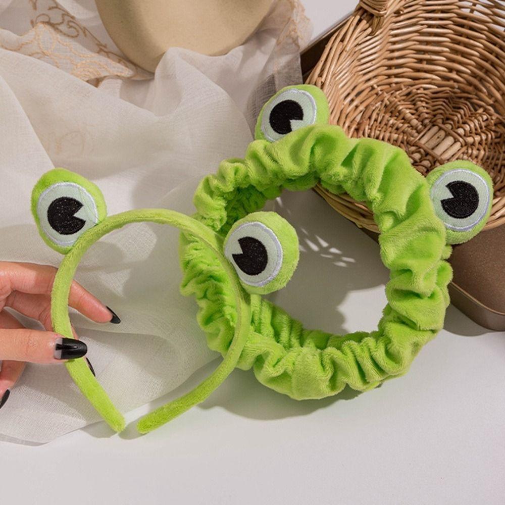 Elastic Face Wash Headband Cartoon Frog Headband Cute Makeup Headband Woman Girls