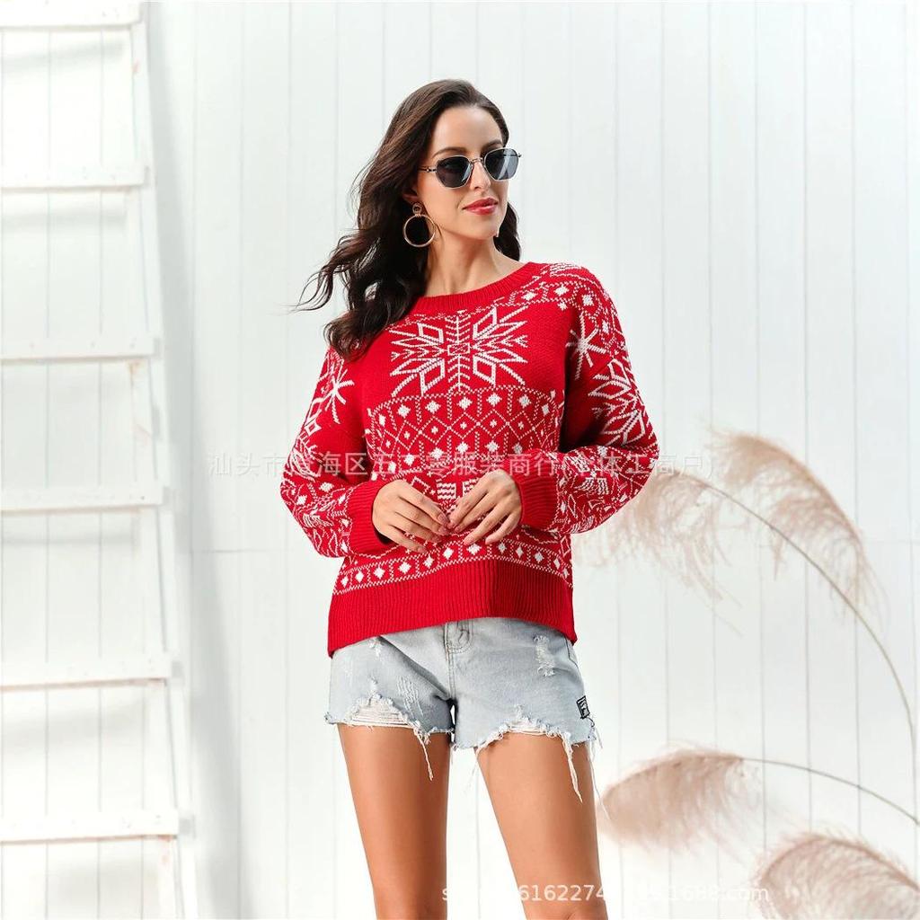 2026 Off-Site Platform Autumn/Winter Plus Size Snowflake Pullover Sweater for Women