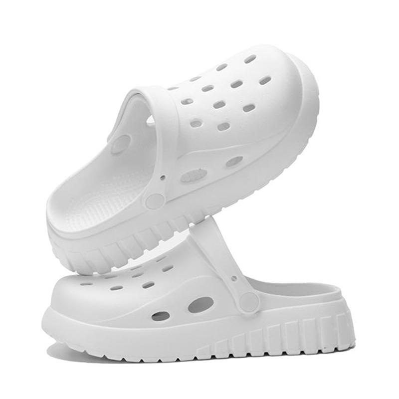 Женские белые сандалии на платформе с перфорацией Новые летние садовые туфли из ЭВА для женщин Удобные нескользящие пляжные шлепанцы Клоги