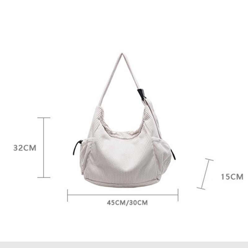 Новая Мода Вельветовая Женская Сумка Большой Вместимости на Плечо Кроссбоди Винтажная Однотонная Сумка-пельмень Хобо для Путешествий и на Каждый День AVE