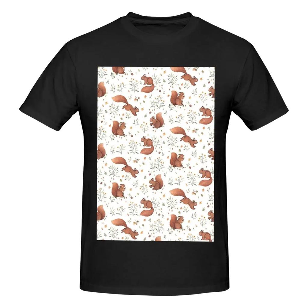 100 Cotton Cute Squirrels Tshirt Unisexs Classic Oversized T Shirt Unisex Oneck Summer Shirts Tops S6xl