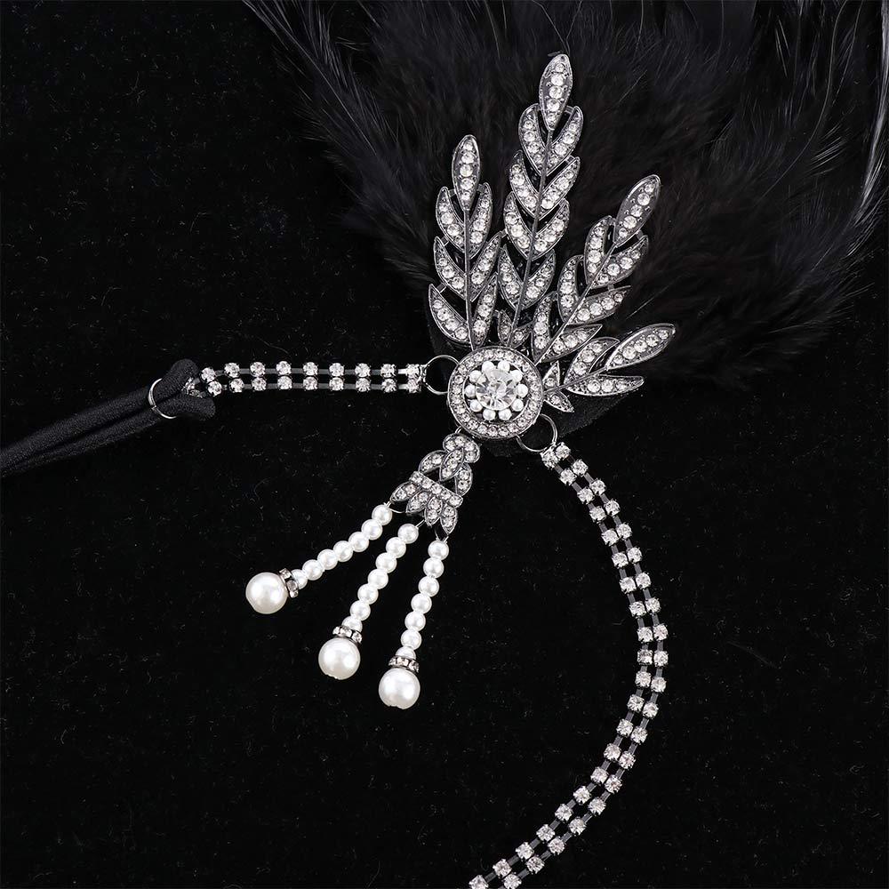 Gatsby Cosplay Dress Headwear Korean Style Headband Feather Headwear Masquerade Party Accessories Sequin Hair