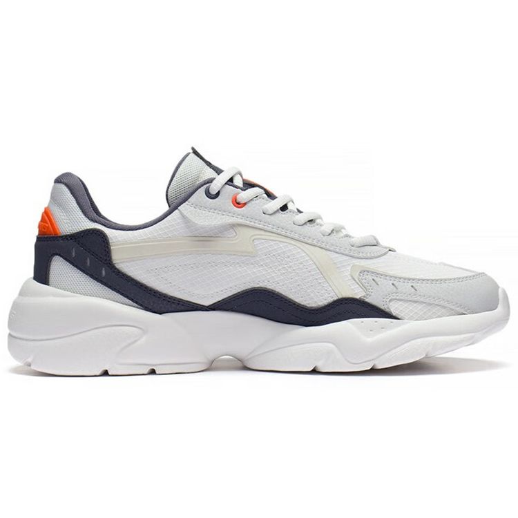Li Ning Flow Rock Удобные повседневные низкие спортивные туфли мужские кроссовки белые серые AGCS267-1