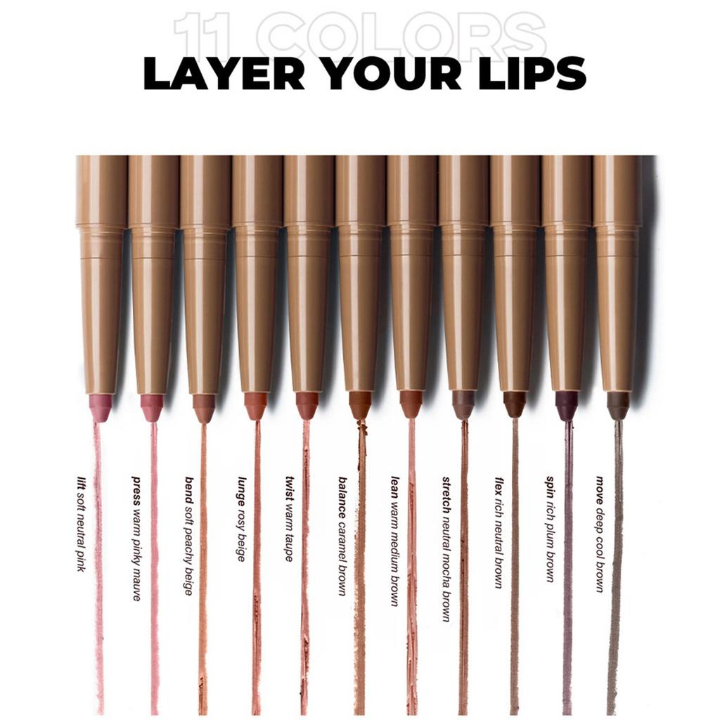 Пептидный карандаш для губ гладкий и не образует морщинок. Нюдовая помада, Двусторонняя помада, Быстро сохнет