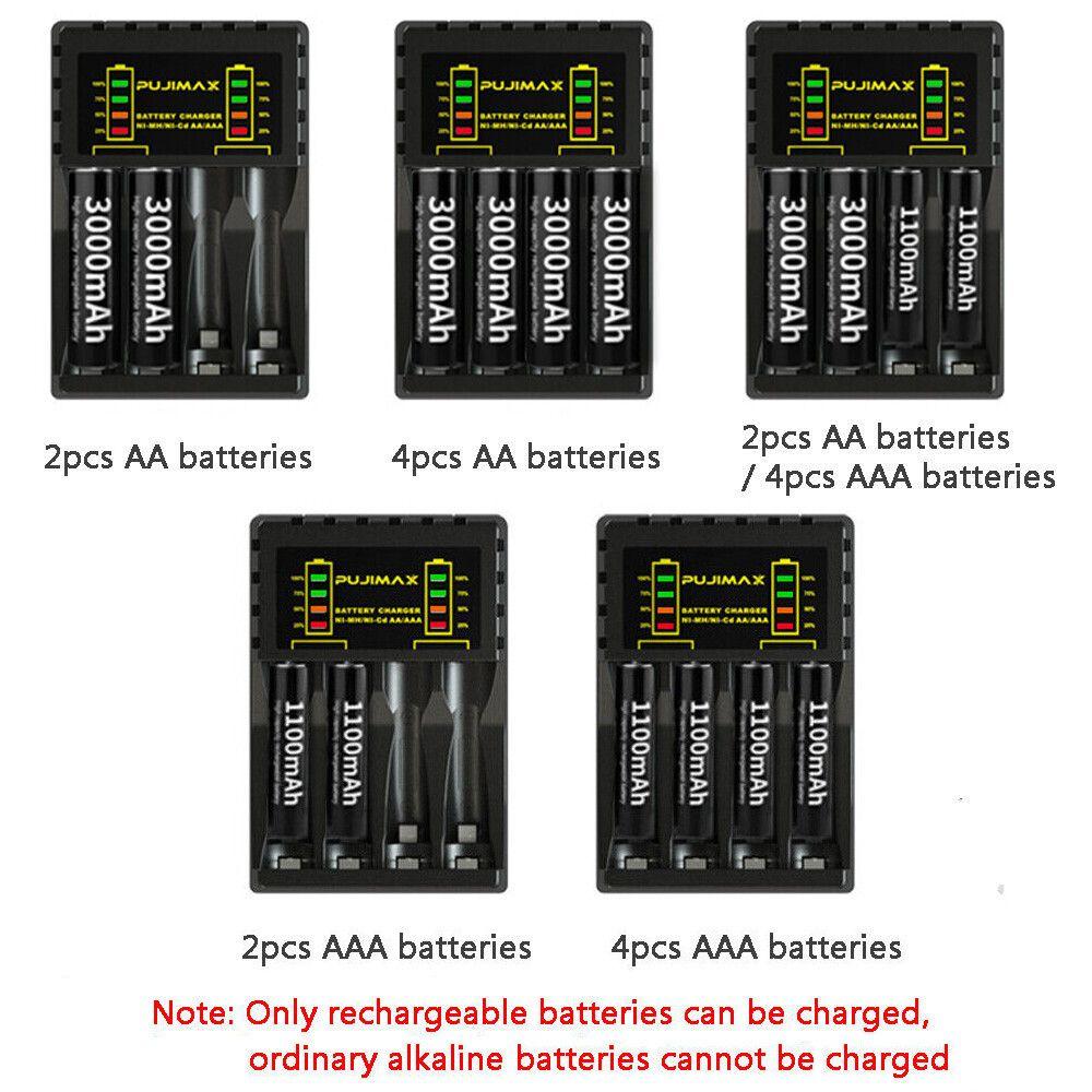 Durable LED Indicator Portable Fast Charging Dock Intelligent Battery Charger 4 Slot Adapter