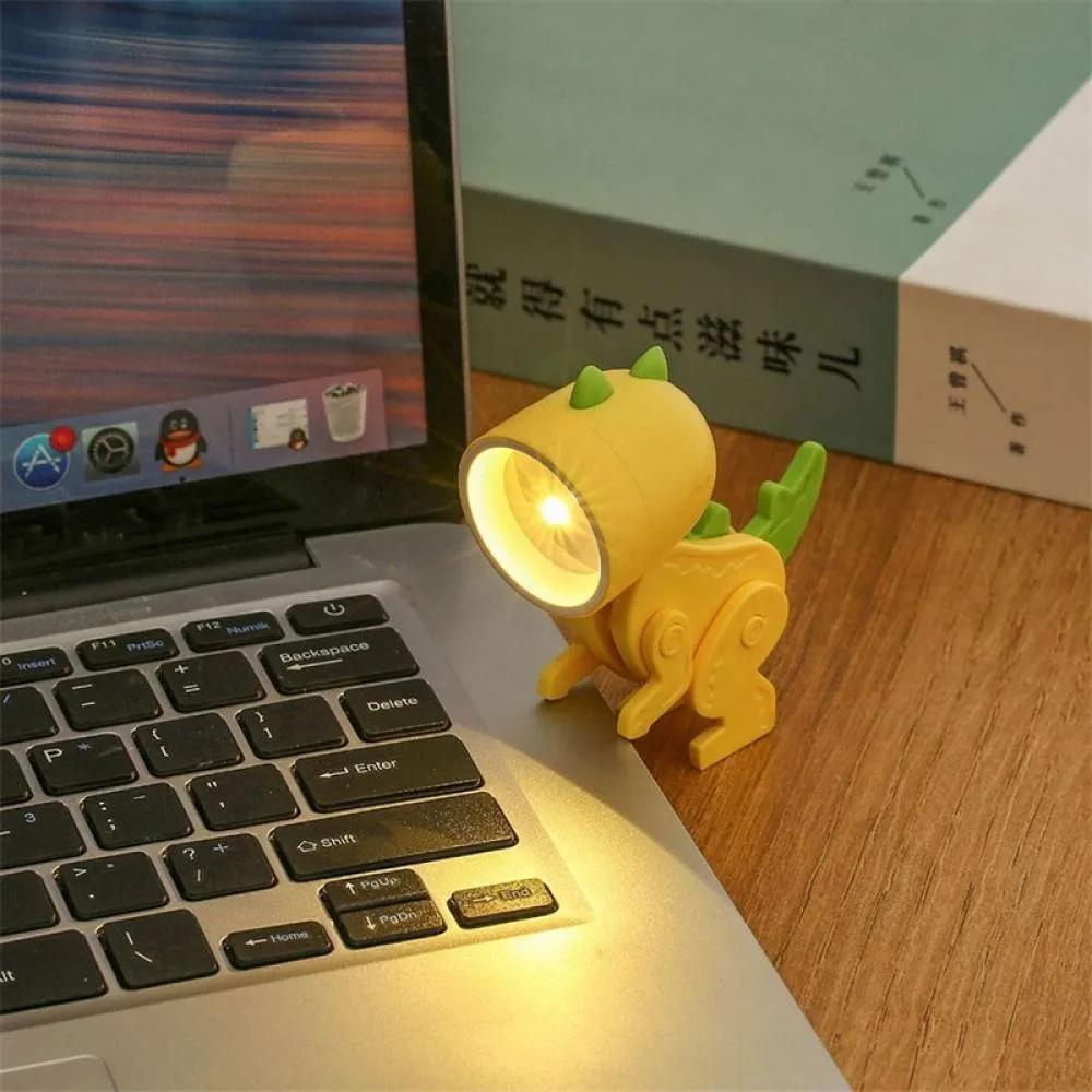1pc Mini Cute Cartoon Pet Table Lamp Folding Dimmiable Adjustable Angle AAA Battery Powered LED Night Light Eye Protection Lamp