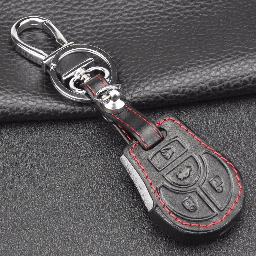 Jingyuqin новый 4 кнопки кожаный автомобильный стайлинг ключ дистанционный ключ чехол чехол для Nissan Cube Rogue Juke Versa