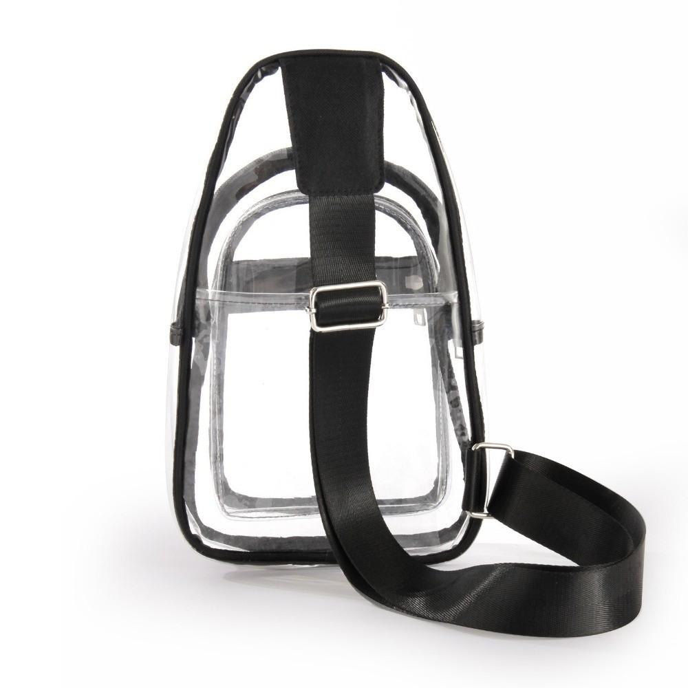 Waterproof PVC Sports Chest Bag Large Capacity Adjustable Transparent Crossbody Bag Lightweight Design Transparent Material