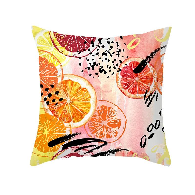 Summer Colourful Fruit Print Pillowcase Sofa Decorative Cushion Covers Plant Ststyle Pillowcases Decor Cushion Cover For Bedside