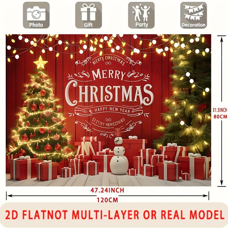 1 piece Christmas Happy New Year Boston banner, suitable for holiday parties and home decoration, party background